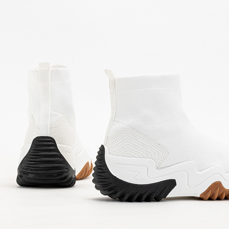 Белые женские высокие кроссовки Tenera