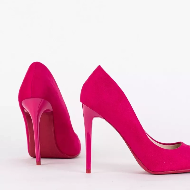 OUTLET Pink eco-suede stiletto pumps Veneci - Footwear