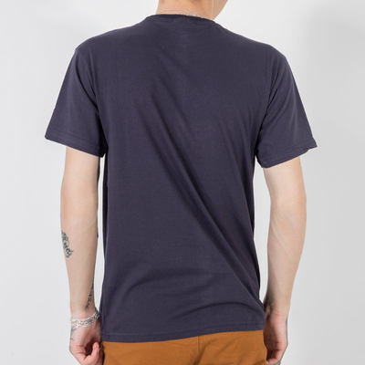 Men's navy blue cotton t-shirt with print - Clothing