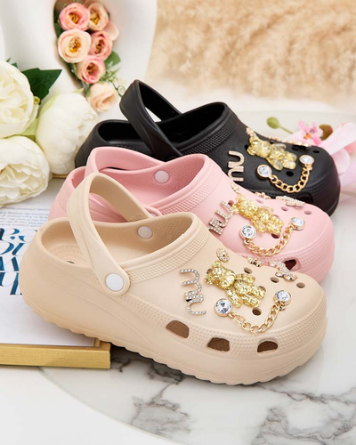 Royalfashion Женские резиновые шлепанцы с украшениями из фески