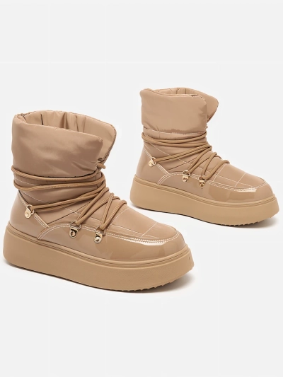 Royalfashion Women's slip-on snow boots in brown color Dabenda