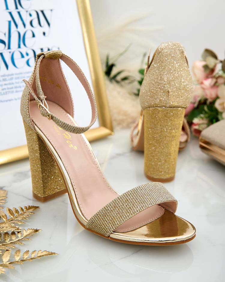 Royalfashion Sieviešu brokāta krāsas sviedru sandales Etotta