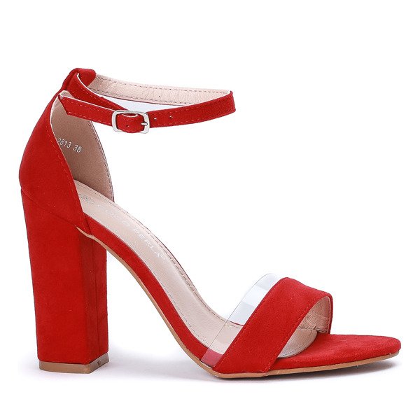 Red sandals on the post Osane - Footwear 1