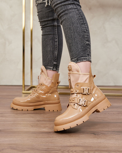 Royalfashion Light brown women's bagger boots Hennobs