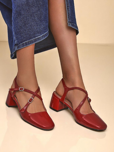 Royal Fashion Women's Lolita Low-Heeled Pumps with Decorative Straps