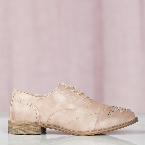 Pink shoes with flat heels and Nose rivets - Shoes 1