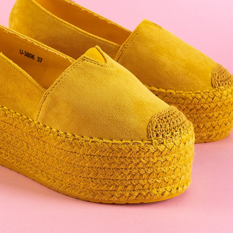 Yellow women's espadrilles on a high platform Kentuki - Footwear