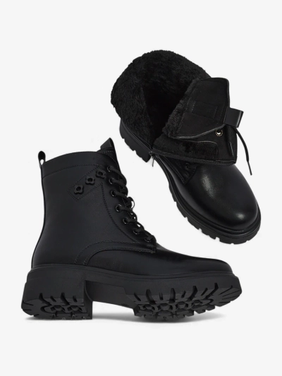 Eco-leather laced women's ankle boots Nometa