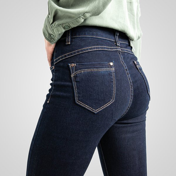 Navy high-waisted pants - Trousers 1