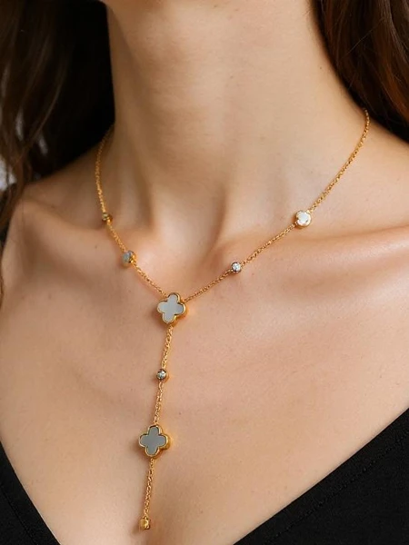 Nyckelring Aurelia Lira Lariat nanga clover motief nanga masa perłowa
