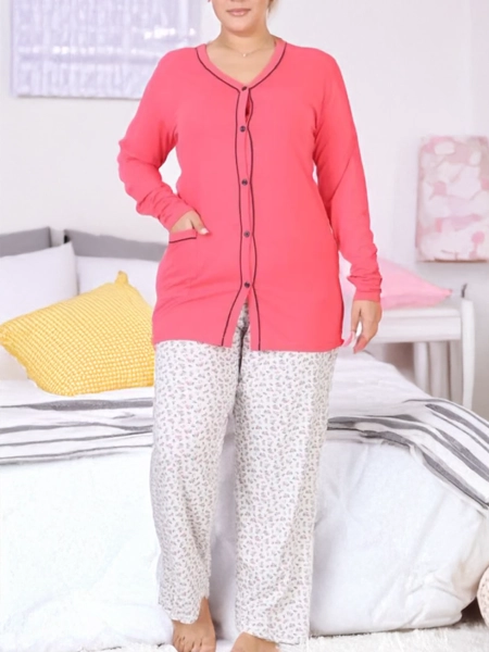 Royalfashion Kokgrieķu sieviešu divu daļu pyjama PLUS SIZE