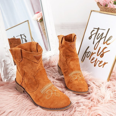 Brown low-heeled cowboy boots Toronto - Footwear 1