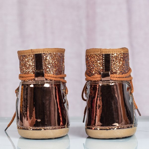 Brown Varsha Glitter Snow Boots - Footwear