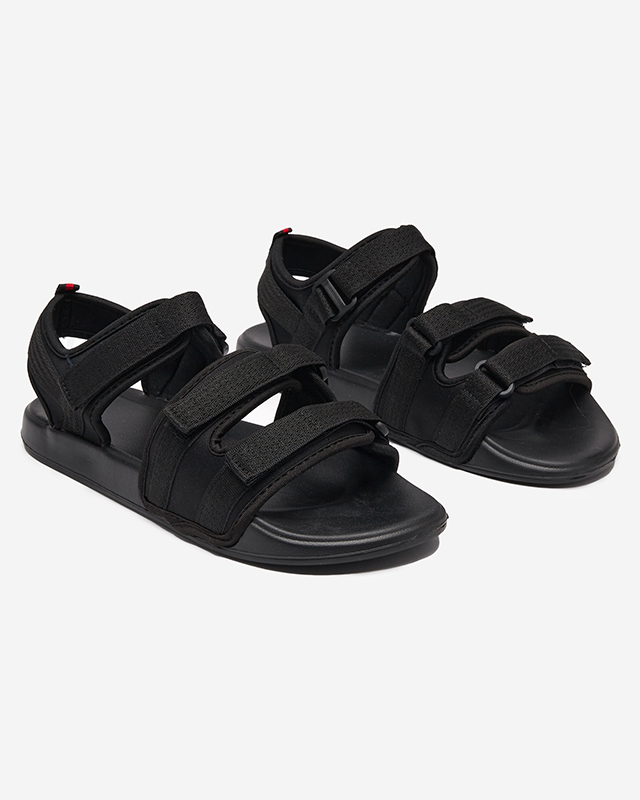 Men's black sandals with Velcro Crostal - Footwear
