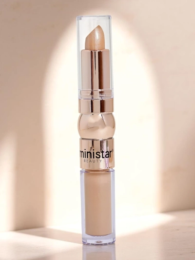 Highlighter stick and liquid concealer for face 2-in-1 Golden Beige