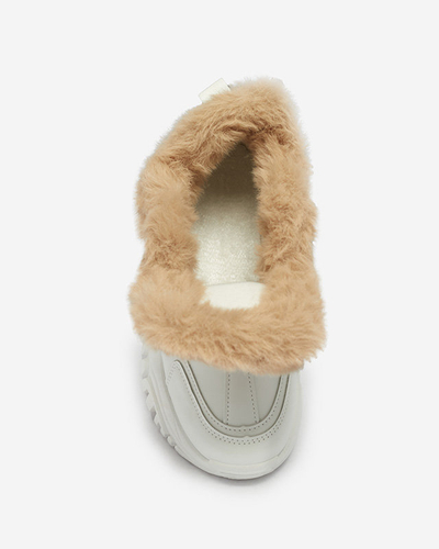 Sports white women's shoes with fur Flixi - Footwear