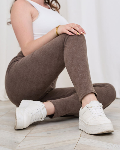 Женские ребристые леггинсы Royalfashion Brown