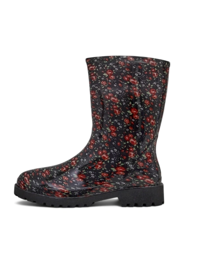 Black women's high wellingtons with buckle Alecto- Footwear