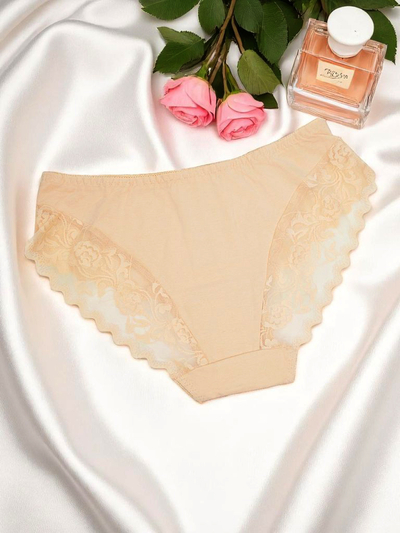 Royalfashion Women's cotton briefs with lace Pure Lace