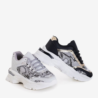 Black women's sports shoes with embossing a'la snake skin Botar - Footwear