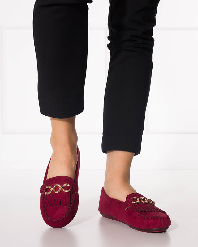 Terikala maroon eco-suede loafers for women - Footwear