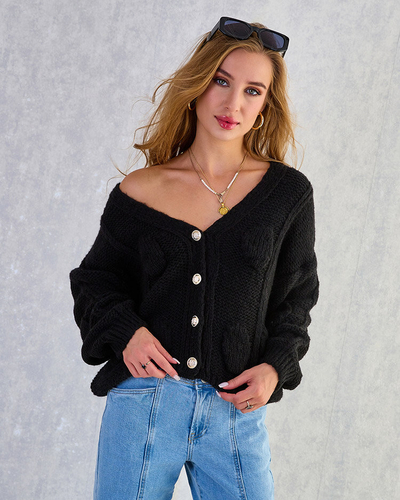 Royalfashion Women's knitted sweater with buttons