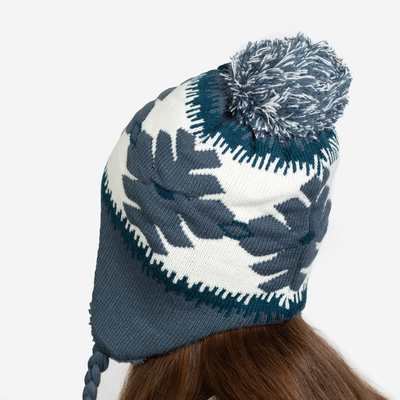 Navy blue ladies insulated winter hat with pompoms - Accessories