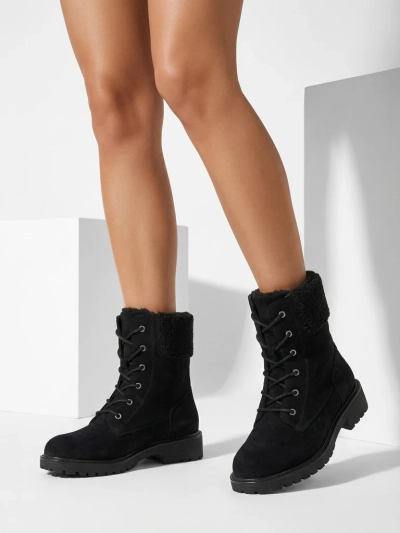 Eco suede laced women's ankle boots Trevolla