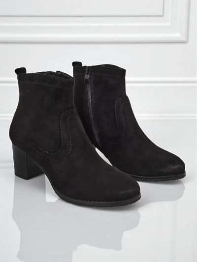 Women's Eco-Suede Heeled Ankle Boots Crimson Echo