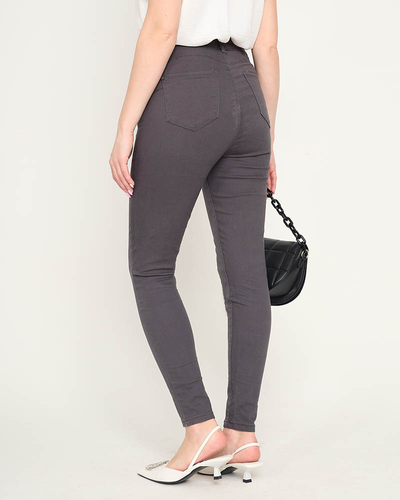 Tumši pelēki sieviešu šauri džinsi - Apģērbs