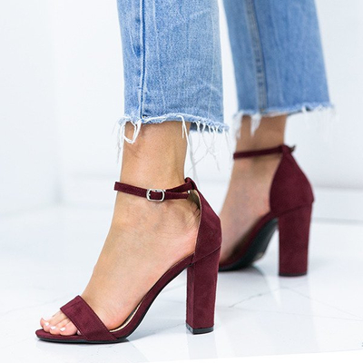 Maroon high-heeled sandals Livia - Footwear 1