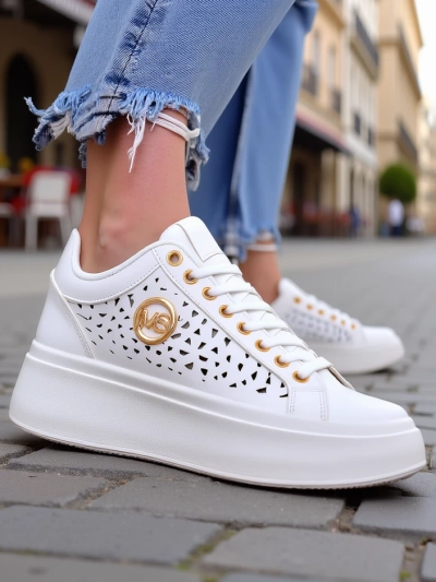Aurelia Bianca – Белые Кроссовки Платформа Royalfashion Ecru
