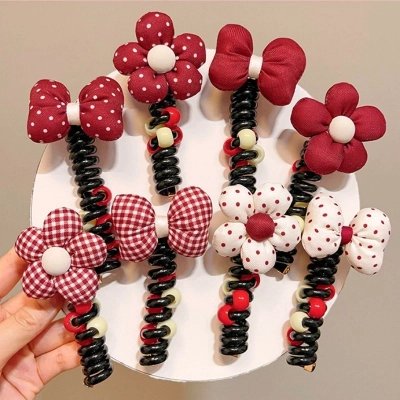 Royalfashion Резинка для волос в виде спирали с бантом Ribbon Coil