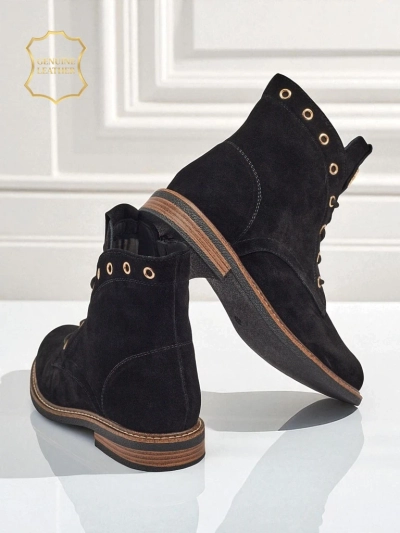 Aurelia Romano Women's Suede Ankle Boots - Brown, with Fur