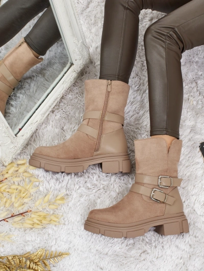 Высокие женские ботинки из эко-замши Callire