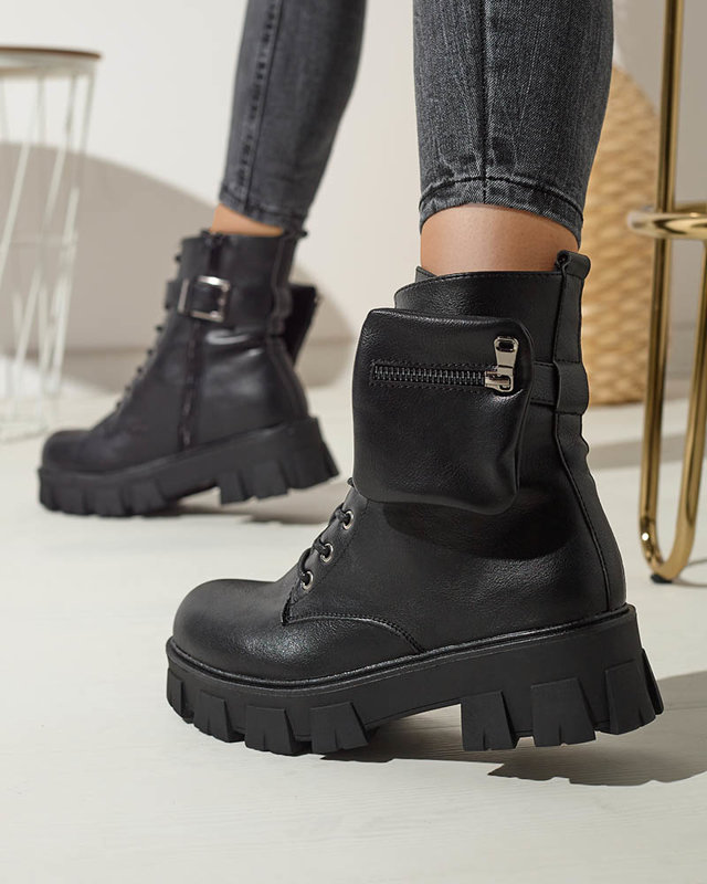 OUTLET Черные женские ботинки-багги с чехлом Feffle- Footwear