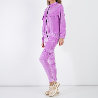Women's purple sweat suit with pockets - Clothing