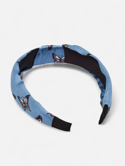 Royalfashion Plaid Headband with Butterflies Butterfly Weave