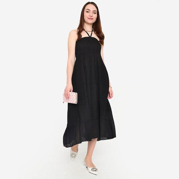 Melna midi kleita PLUS SIZE - Apģērbs