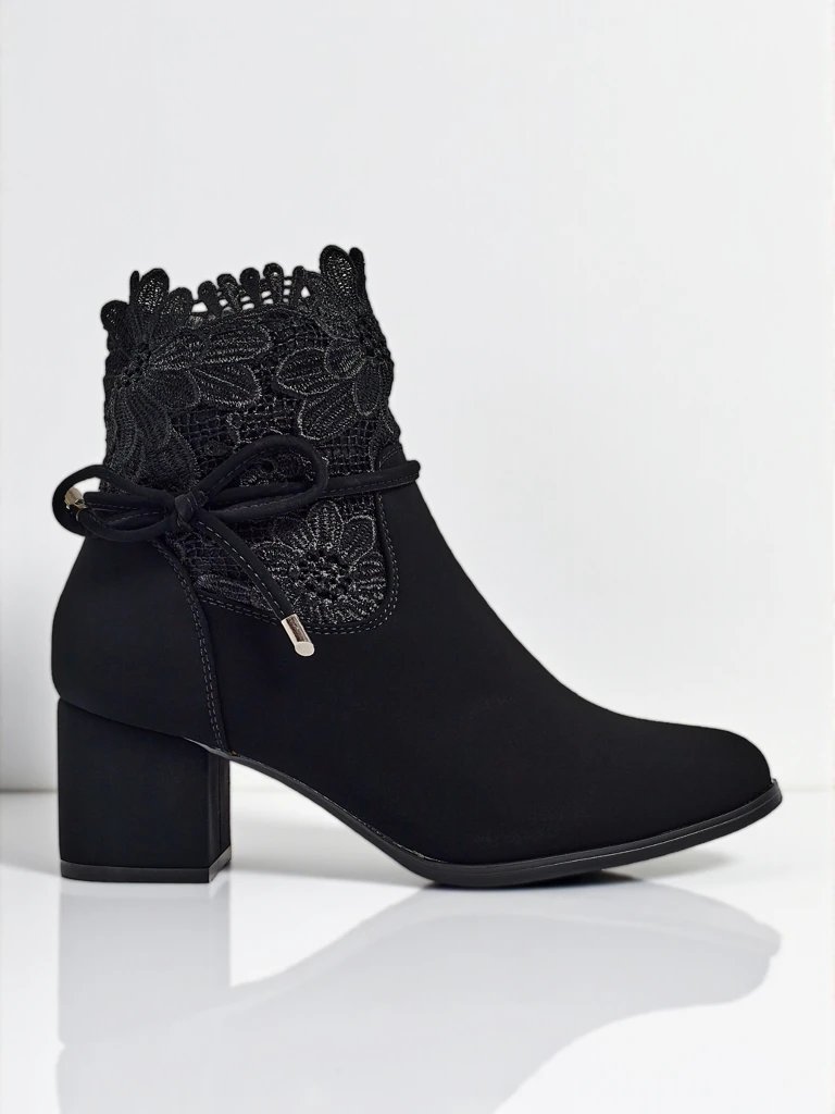 Diana Black Elegant Autumn Ankle Boots