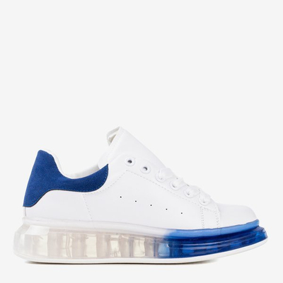 White and blue sneakers with a thicker Judite sole - Footwear