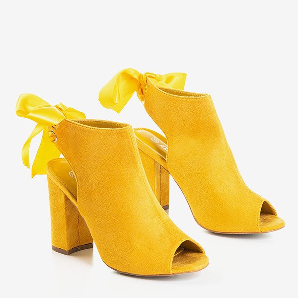 Yellow high heel sandals with Haidil upper - Footwear