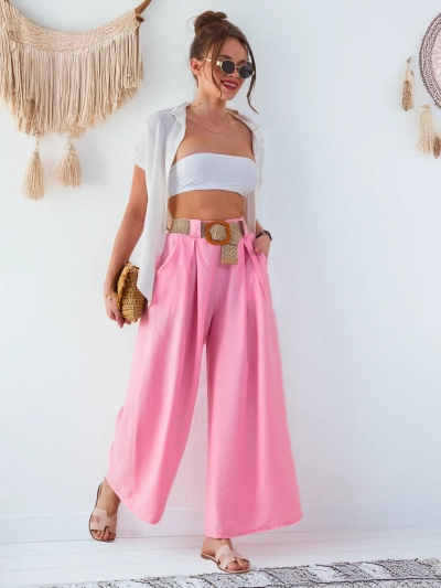 Royalfashion Sieviešu plašie austie bikses