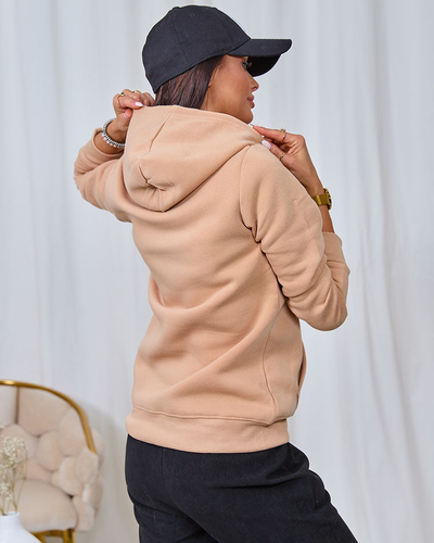 Royalfashion Light brown women's sweatshirt with teddy bear