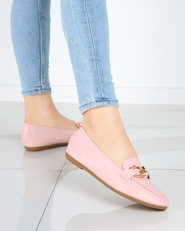 Pink women's eco-leather Kesine loafers - Footwear