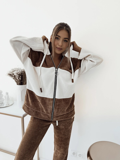 Royalfashion Women's brown striped sports set