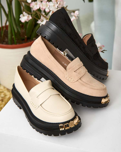 Giulia Beige Eco-Leather Moccasins