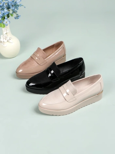 Royalfashion Women's Patent Moccasins Afidale