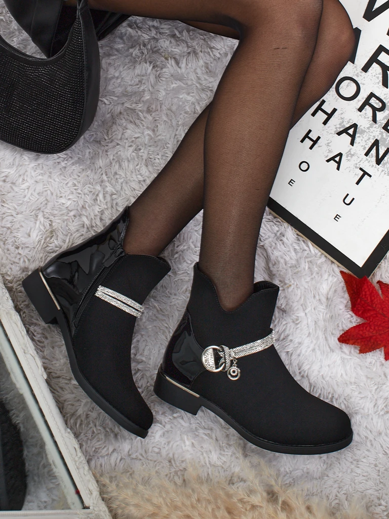 Marvella Ankle Boots made of Matte and Patent Eco-Leather