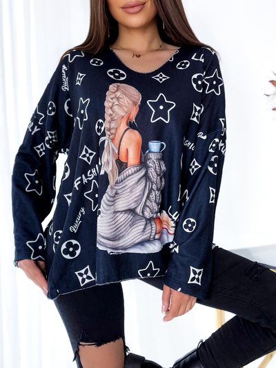 Royalfashion Women's long blouse with print